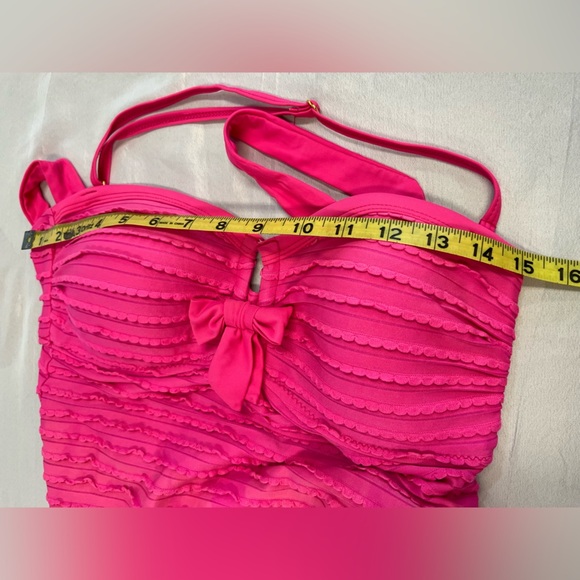 Jessica Simpson Pink Skirted One Piece Bathing Suit, Sz LG - Picture 8 of 13